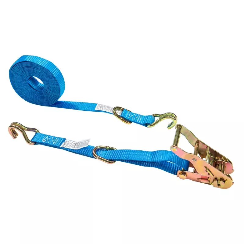 1 ” x 15 ’ Ratchet Strap w/ J-Hook & D-Ring