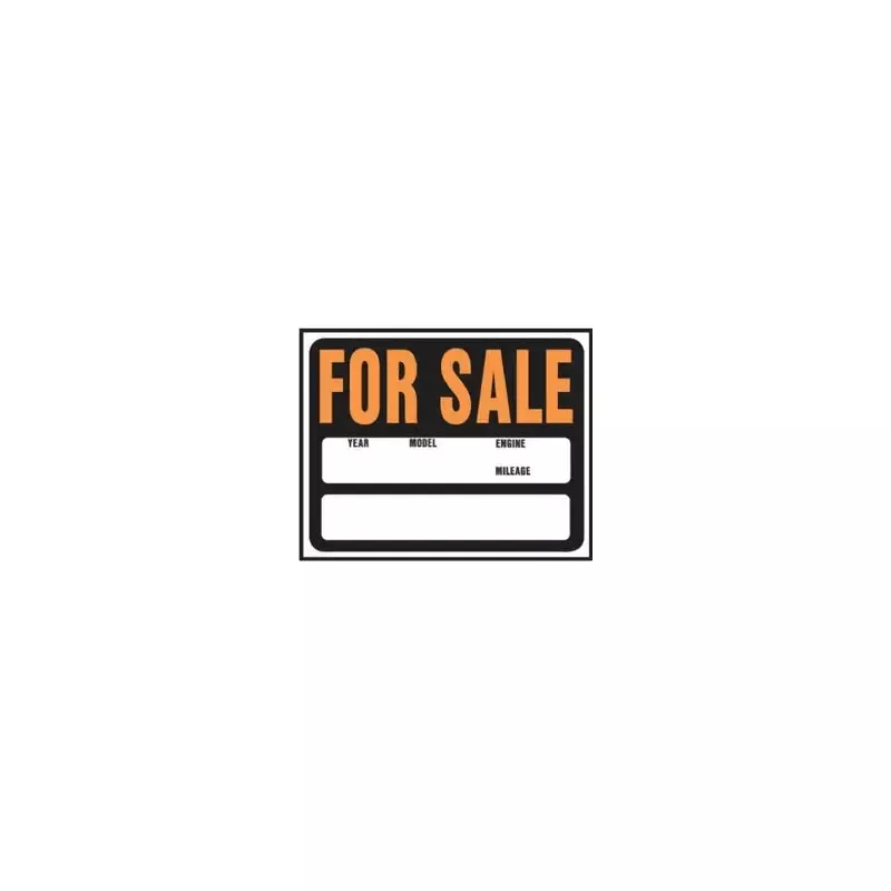 "Auto For Sale" Sign, Hy-Glo Orange/ Black Plastic, 15 x 19-In.