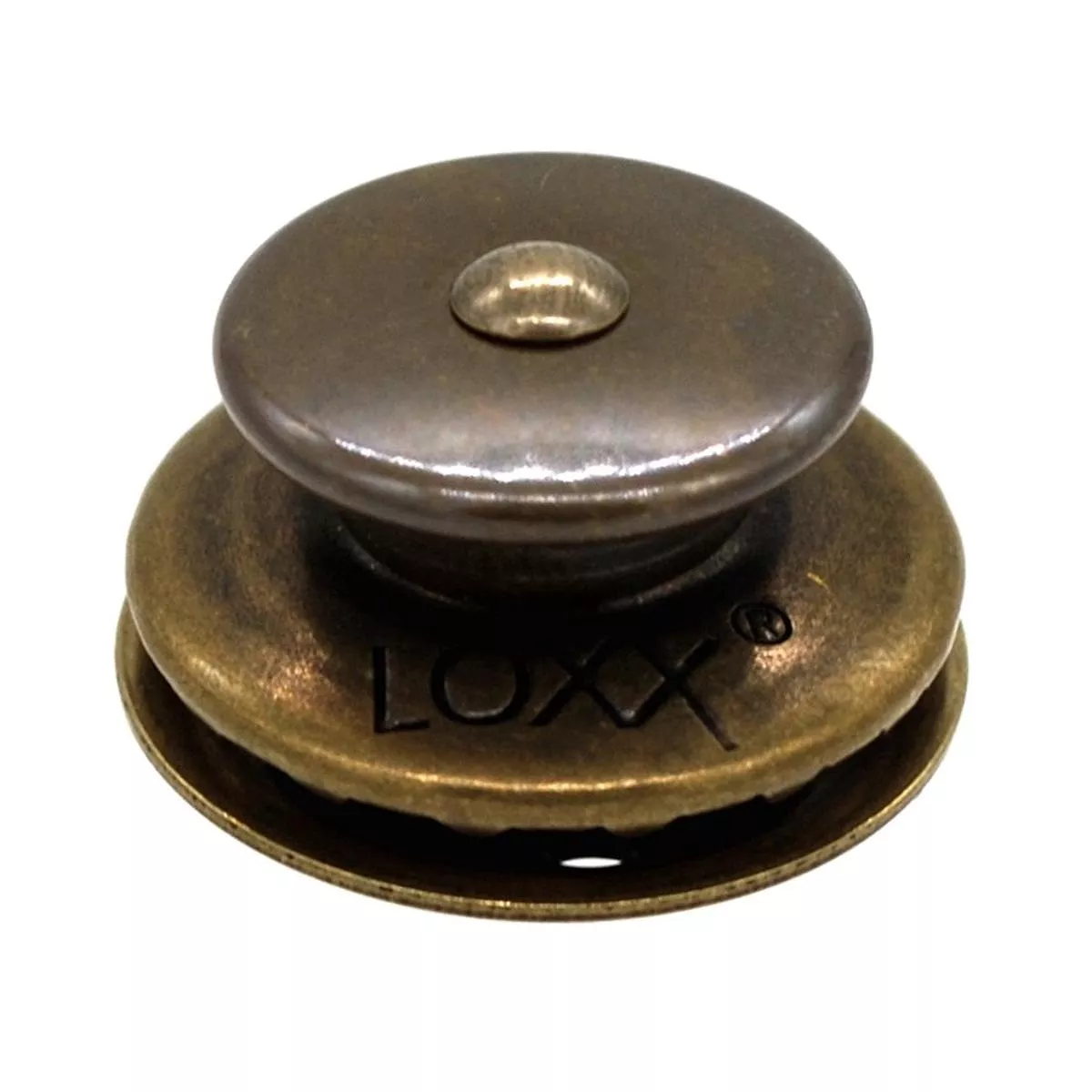 LOXX "Pull-It-Up" Fastener Antique Brass Large Head Button