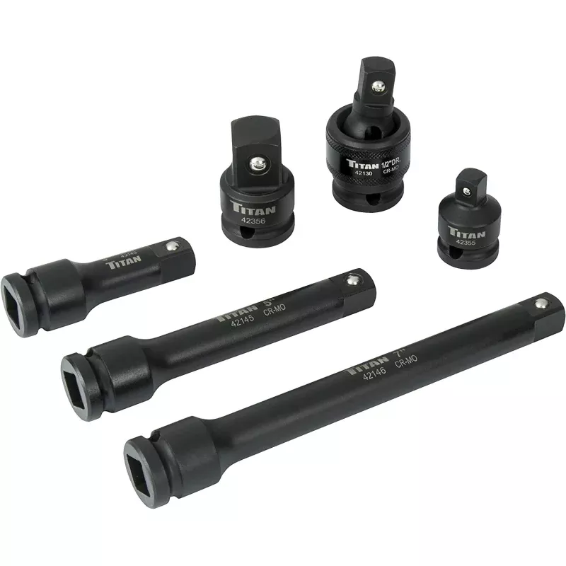 Titan 42100 6pc. 1/2in. Drive Impact Socket Accessory Set