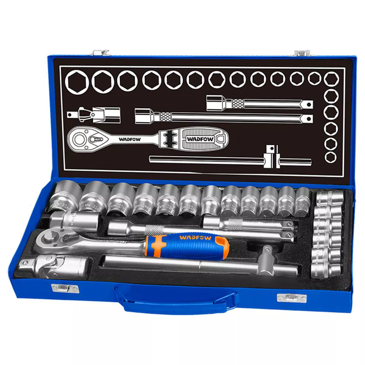 Wadfow WST2L24 Socket Set 1/224Pcs